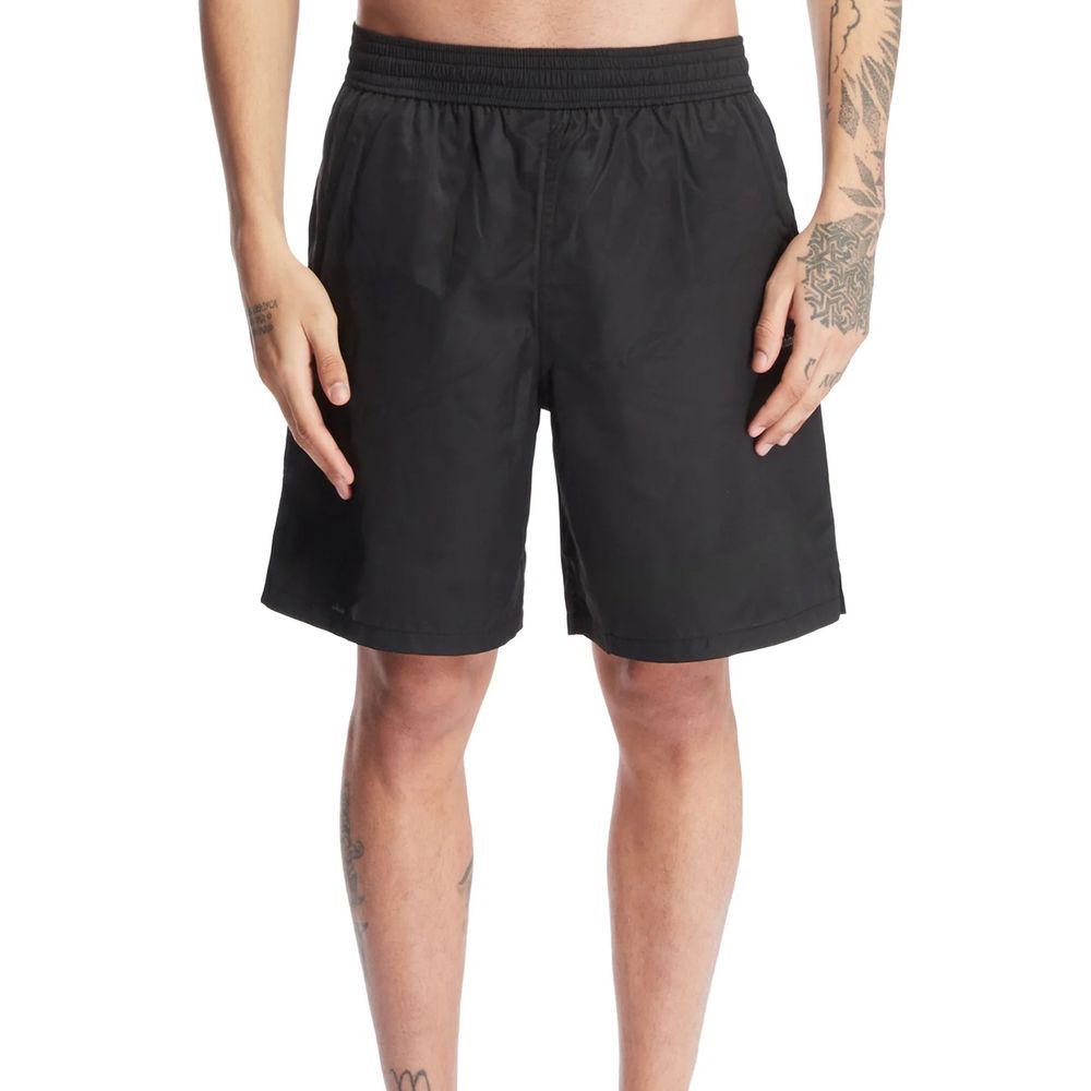 Black Polyester Swim Shorts