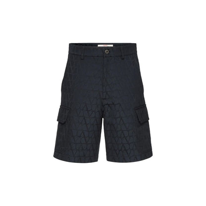 Blue Cotton Cargo Shorts