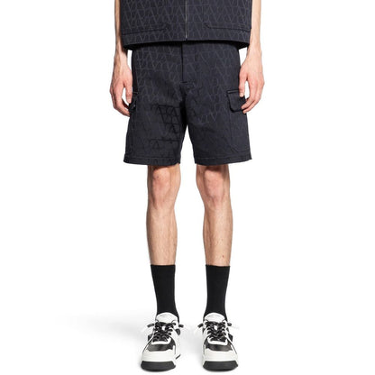 Blue Cotton Cargo Shorts
