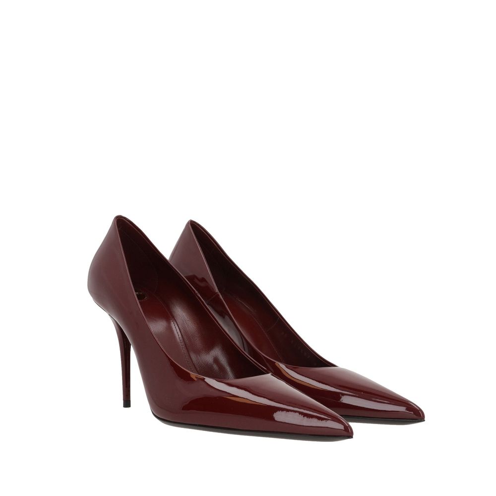 Red Calfskin Platform Pumps