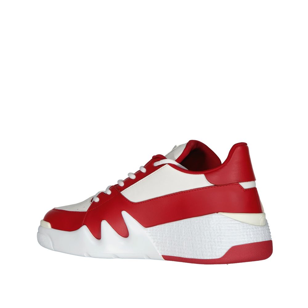 Red Calfskin Low Top Sneakers