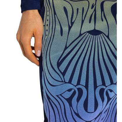 Blue Polyamide Long Skirt