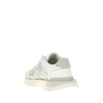 White Fabric Athletic Sneakers