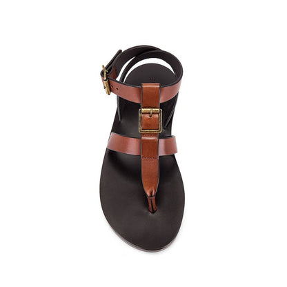 Brown Calfskin Flip-Flop Sandals
