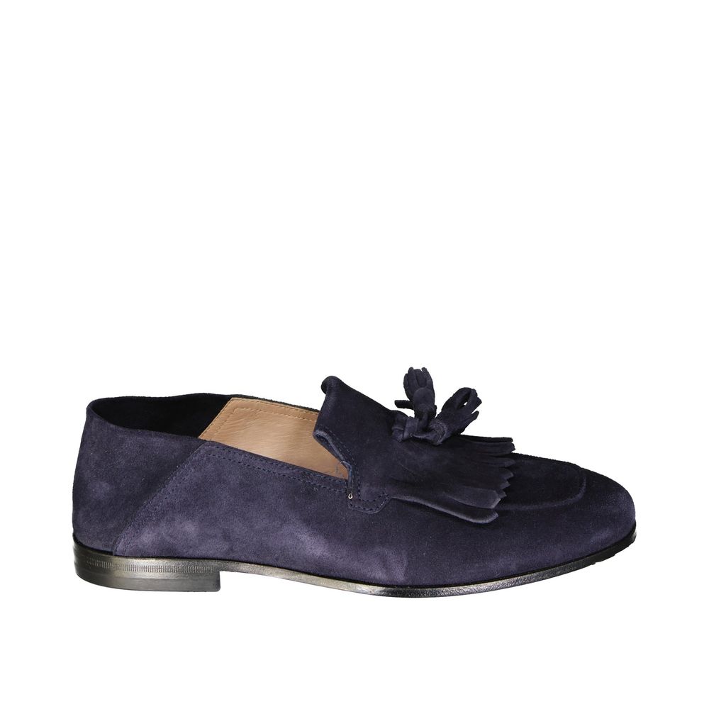 Blue Calfskin Slip-On Loafers