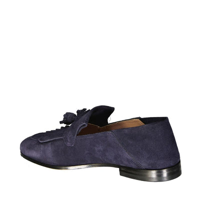 Blue Calfskin Slip-On Loafers