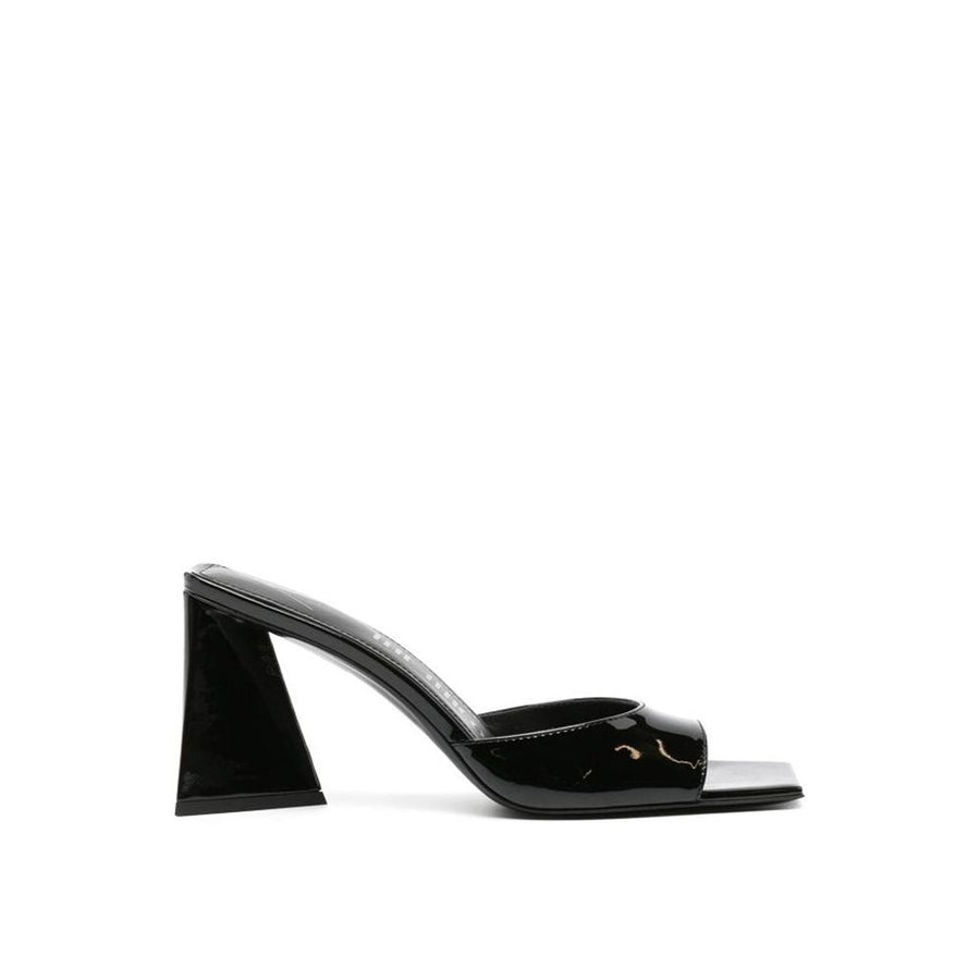Black Calfskin Stiletto Heel Sandals