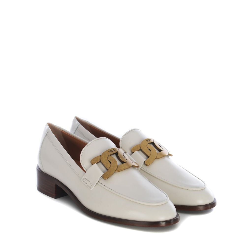 White Calfskin Slip-On Loafers