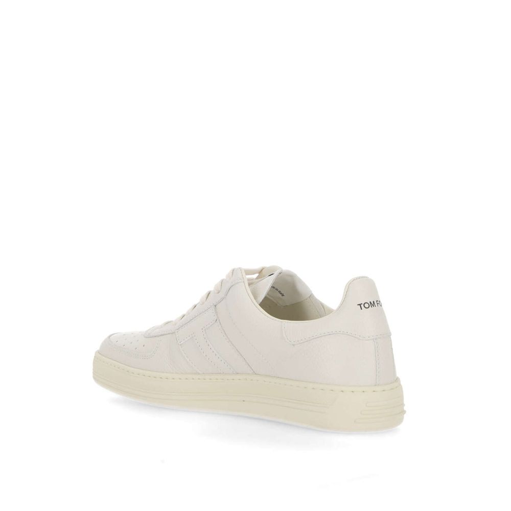 White Calfskin Low Top Sneakers