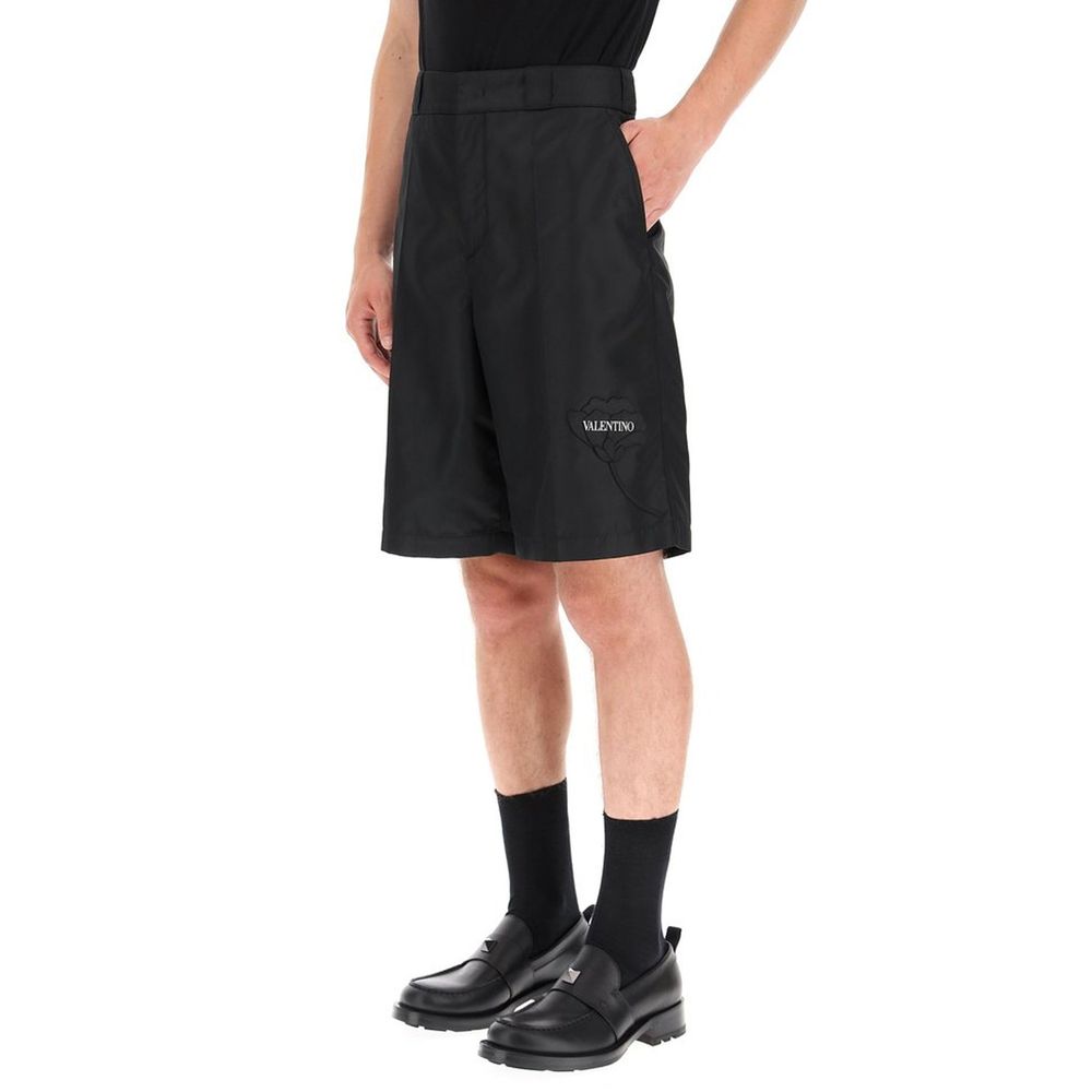 Black Nylon Bermuda Shorts