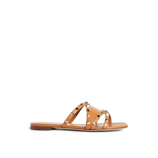 Brown Calfskin Strap-On Sandals