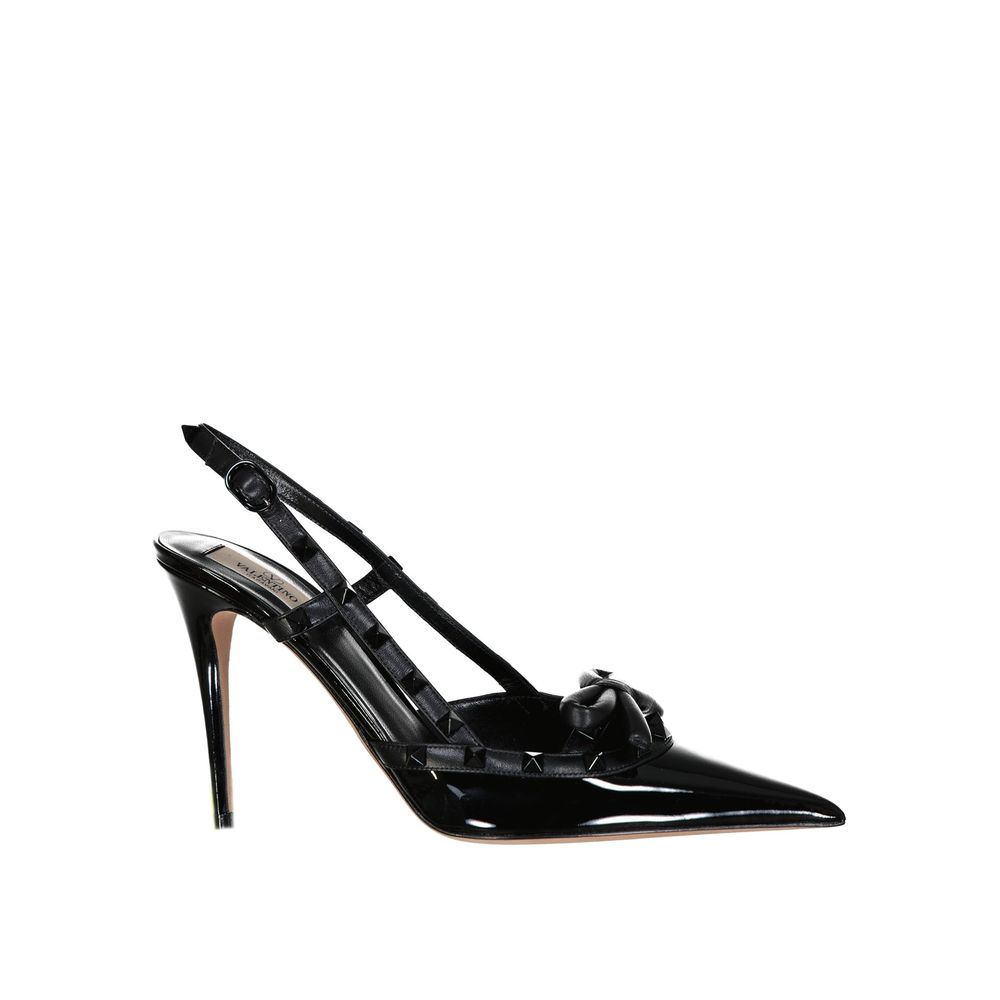 Rockstud Leather Slingback Pumps