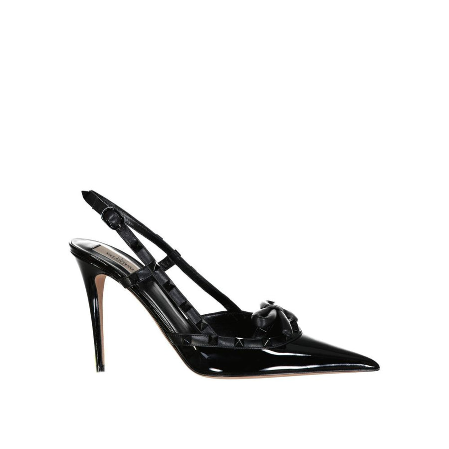 Rockstud Leather Slingback Pumps
