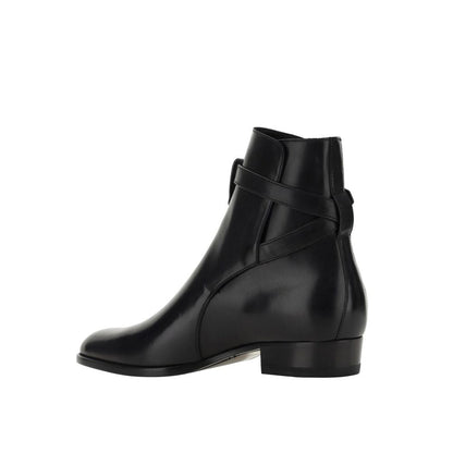 Black Calfskin Ankle Boots