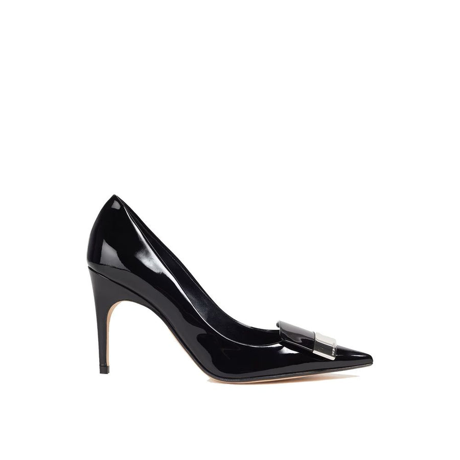 Black Calfskin High Heel Pumps