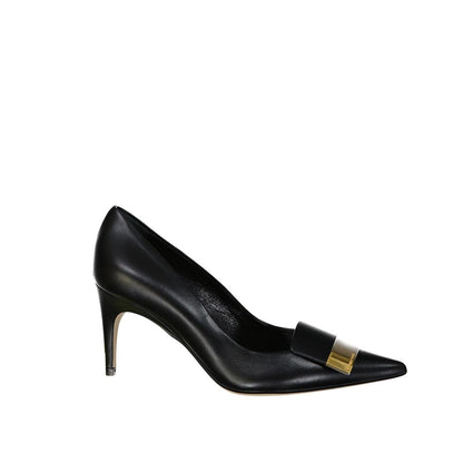 Black Calfskin High Heel Pumps