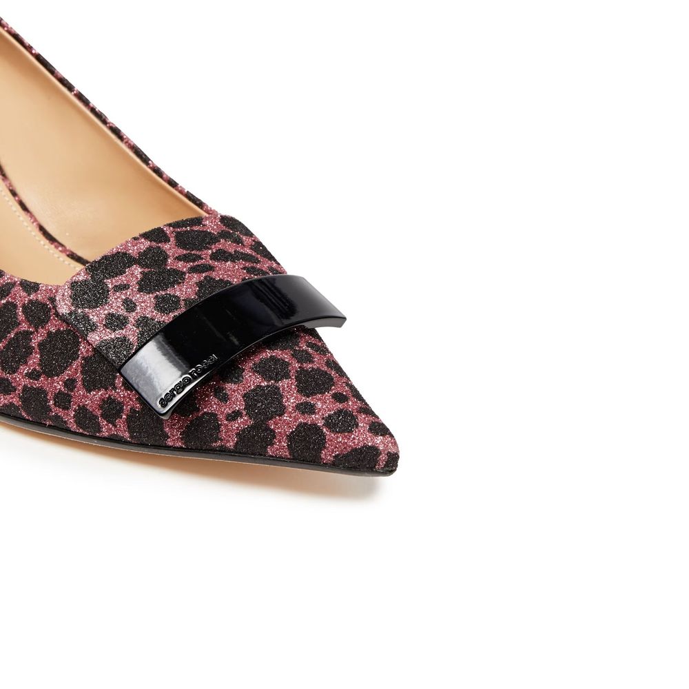 Multicolor Fabric Mid Heel Pumps