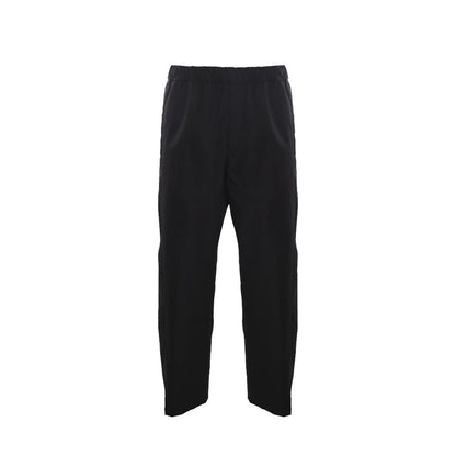 Black Cotton Casual Pants
