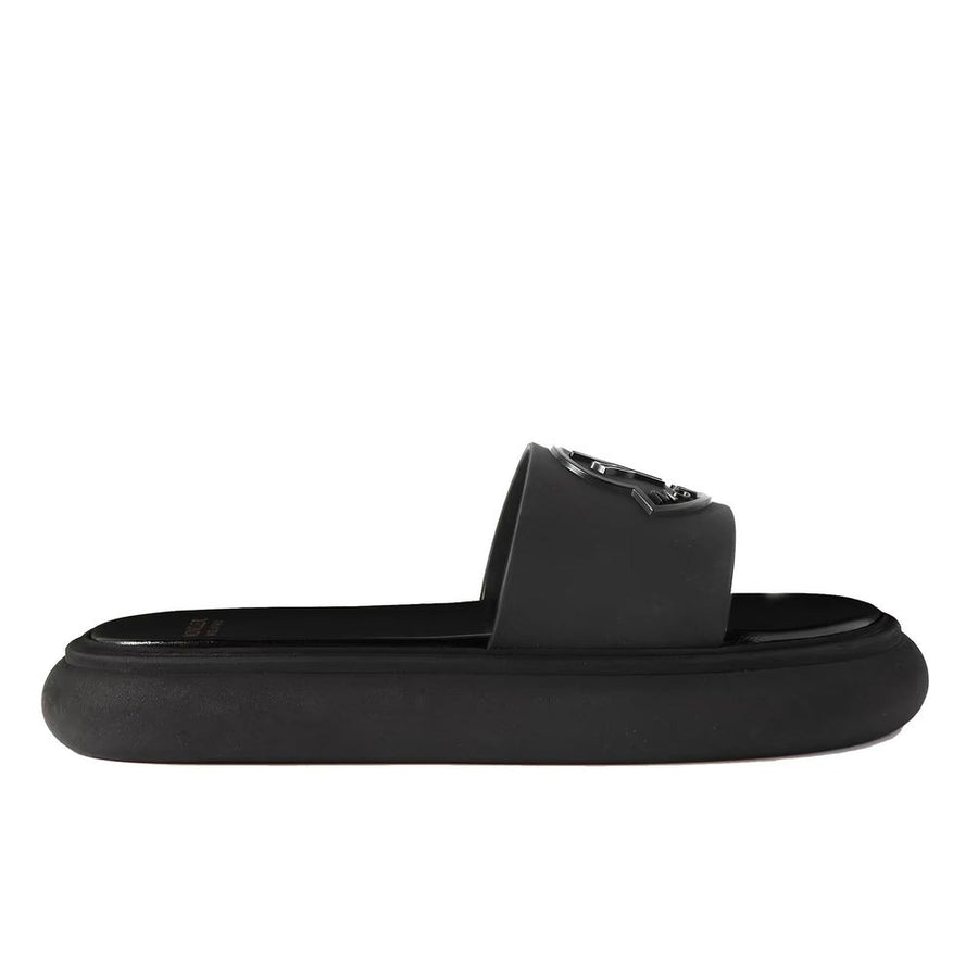 Black Rubber Slides