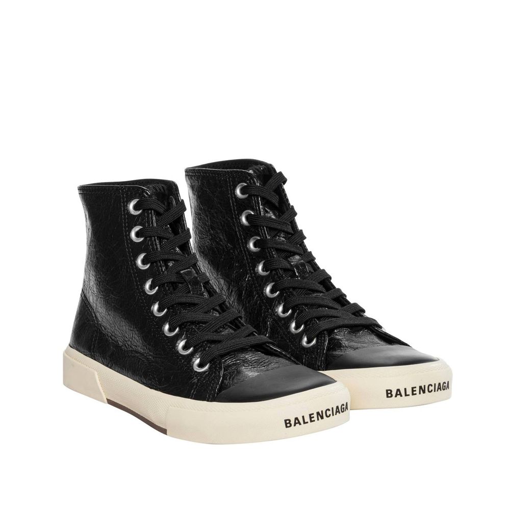 Black Calfskin High Top Sneakers