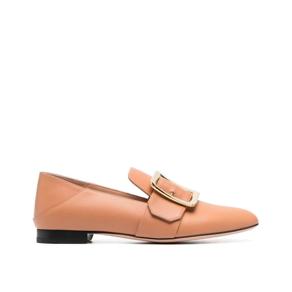 Beige Calfskin Slip-On Loafers