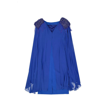 Blue Acetate Casual Dress