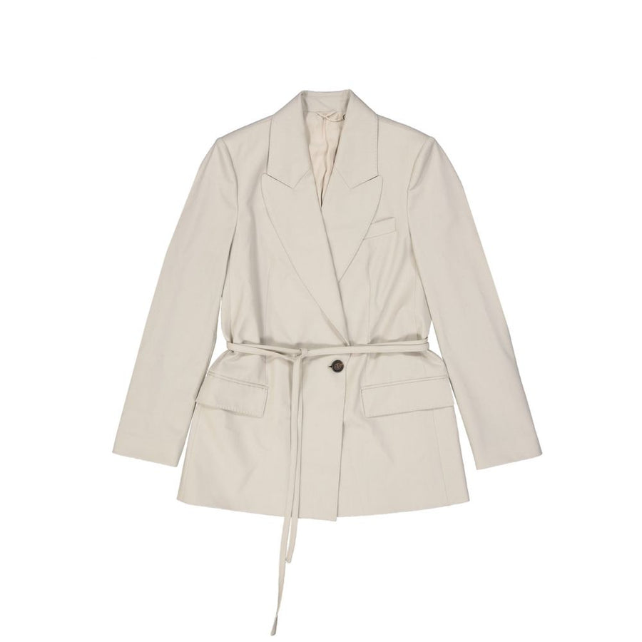 Beige Elastane Coat