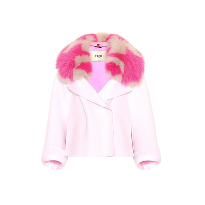 Fur Collar Cashmere Cape Jacket