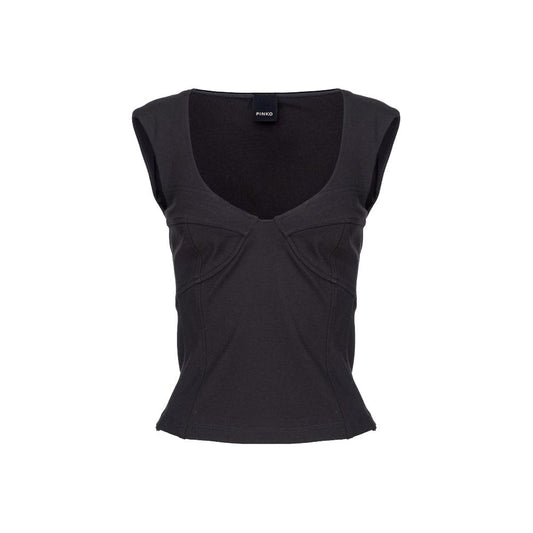 Black Viscose Women Top