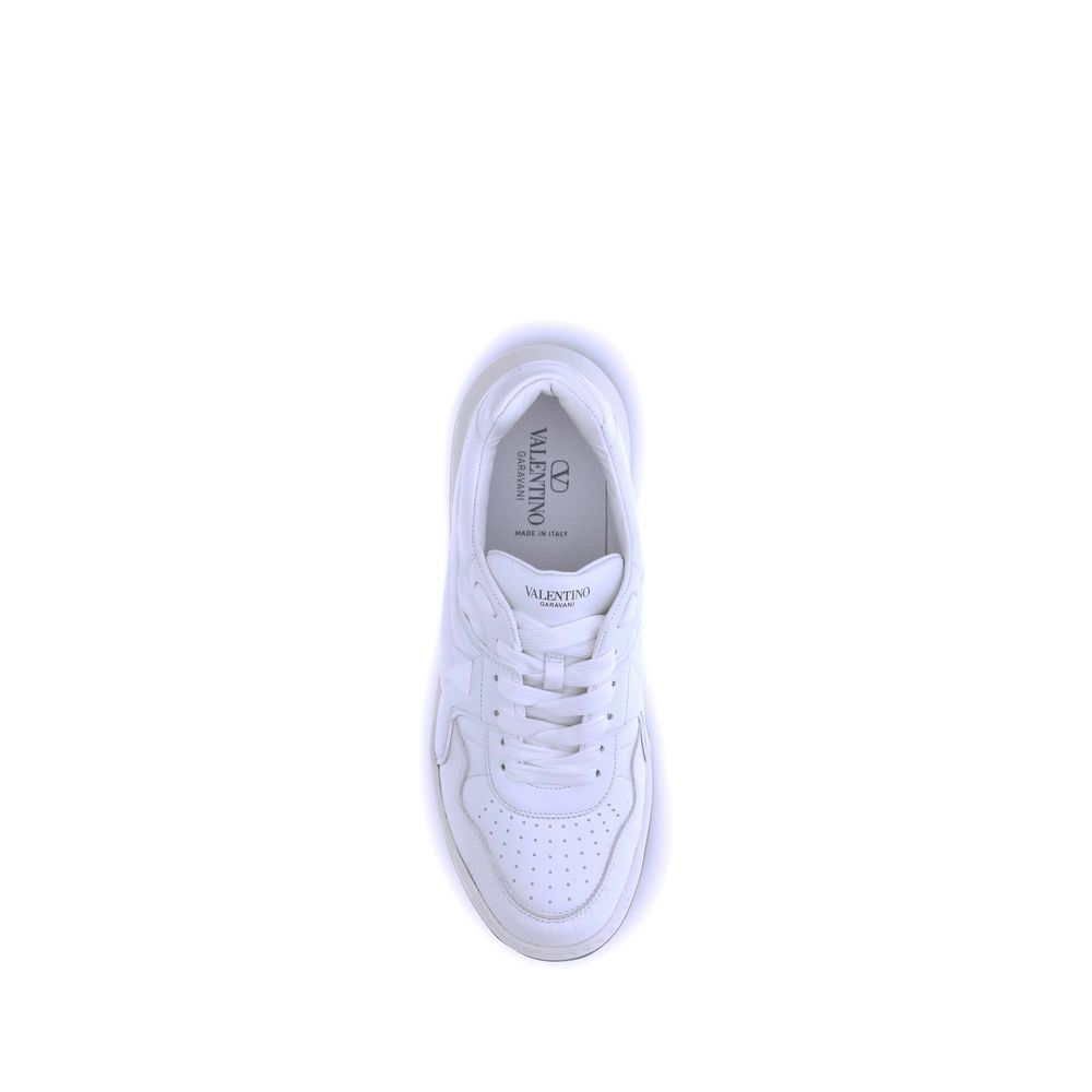 White Calf Leather Bos Taurus Low Top Sneakers