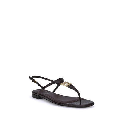 Purple Calf Leather Bos Taurus Flat Sandals