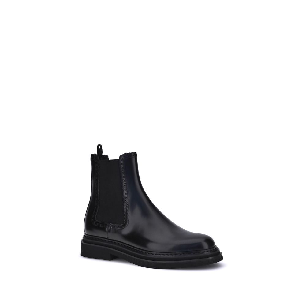 Black Calf Leather Bos Taurus Chelsea Boots