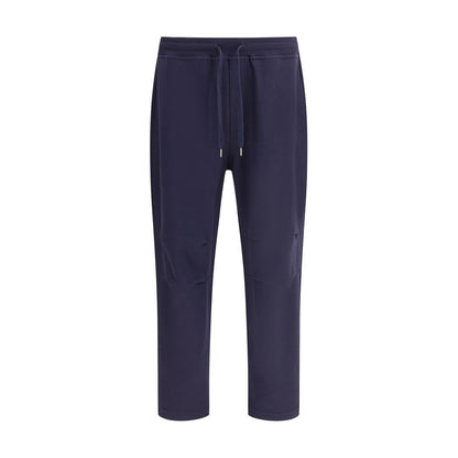 Blue Cotton Casual Pants