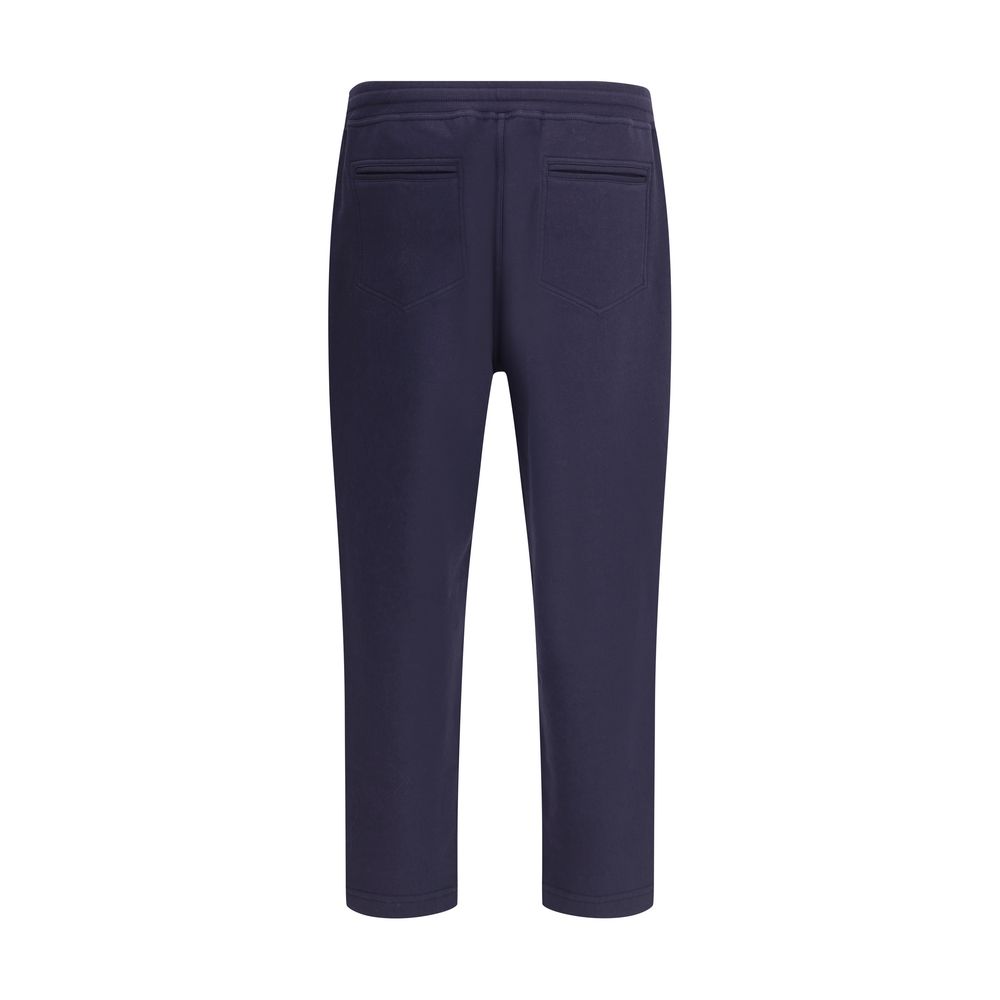 Blue Cotton Casual Pants