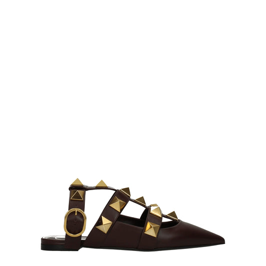 Brown Leather Flat Sandals