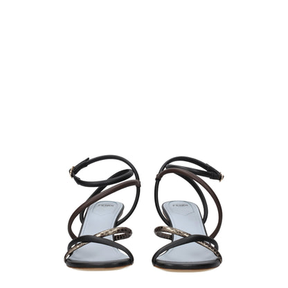 Multicolor Leather Flat Sandals