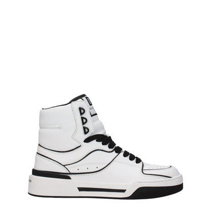 White Leather High Top Sneakers