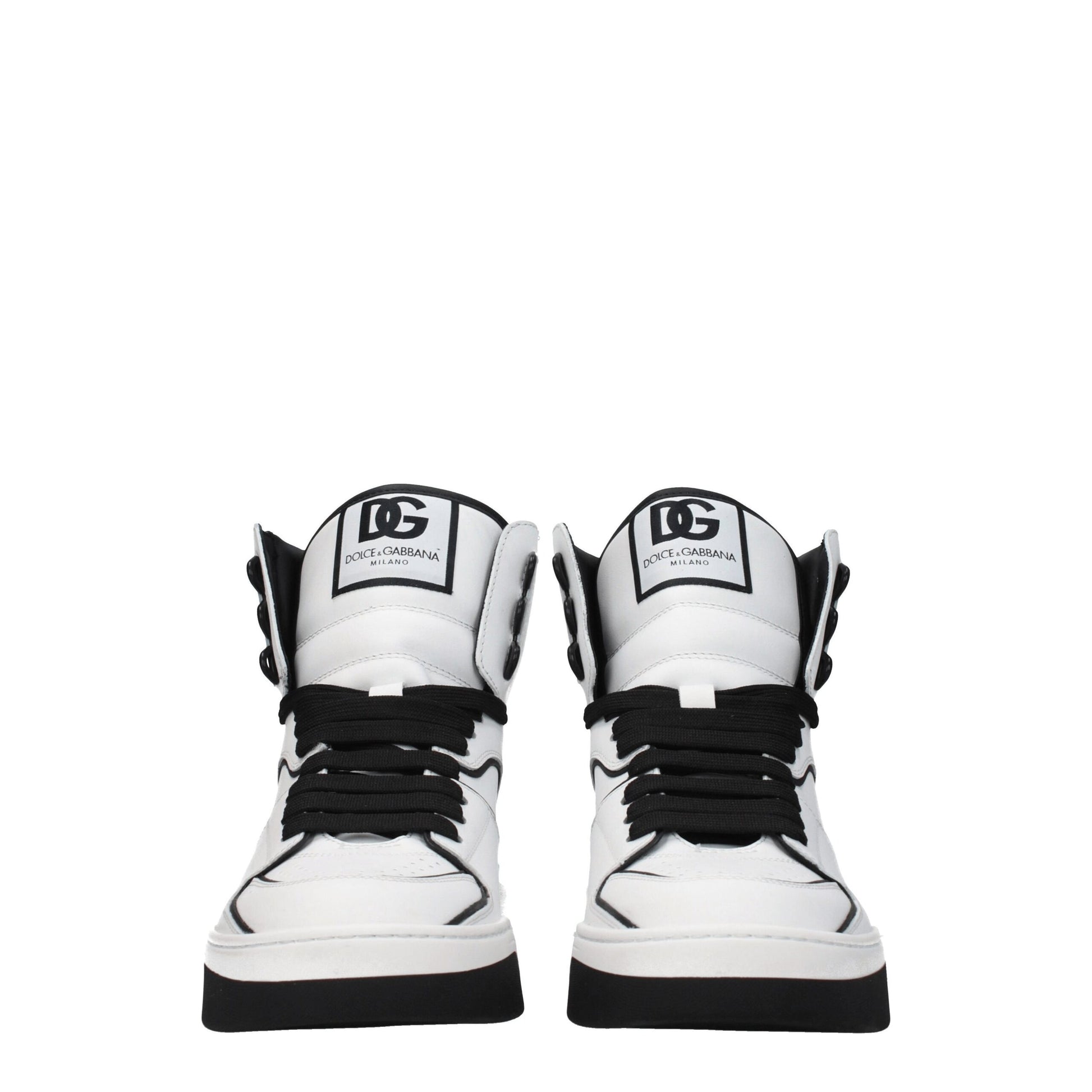 White Leather High Top Sneakers
