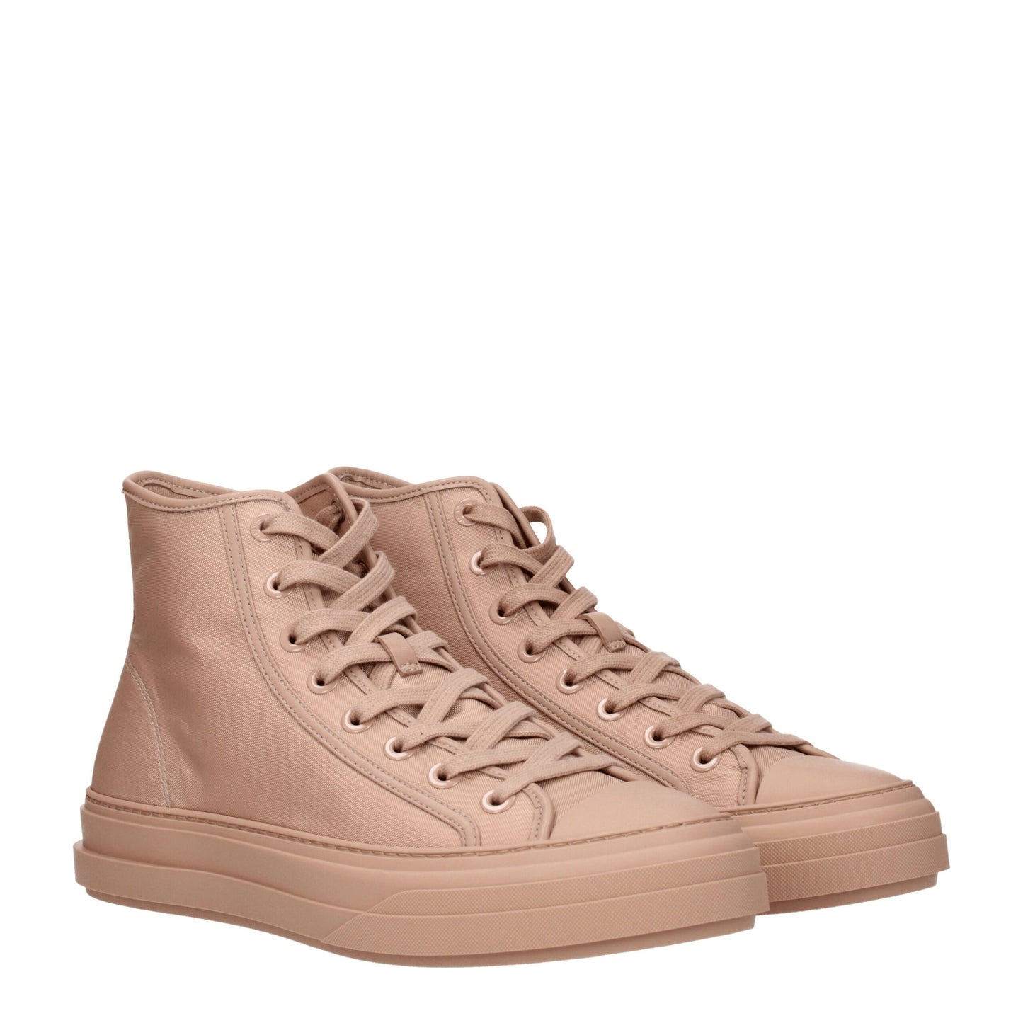 Pink Fabric High Top Sneakers