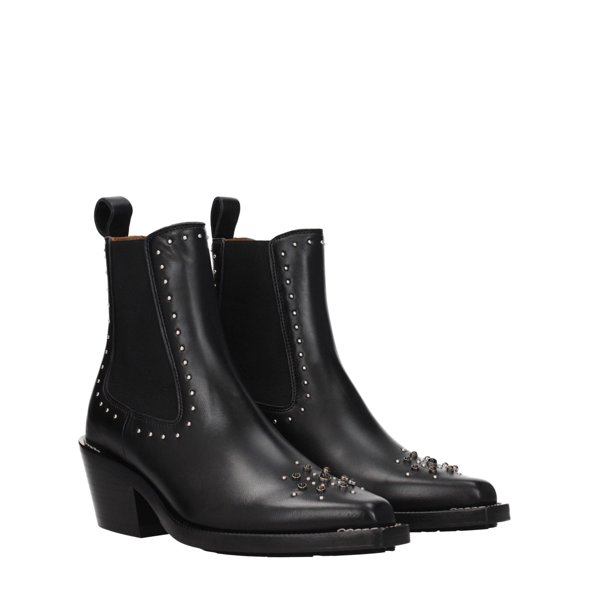 Black Leather Ankle Boots