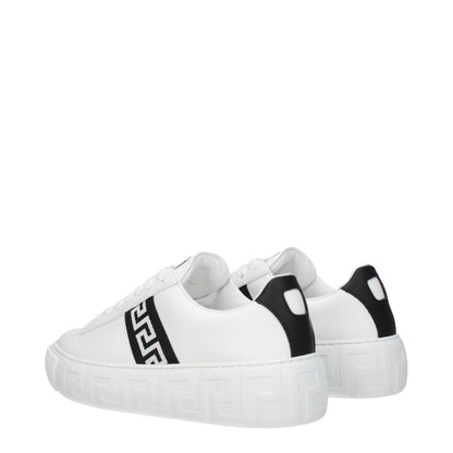 White Leather Low Top Sneakers