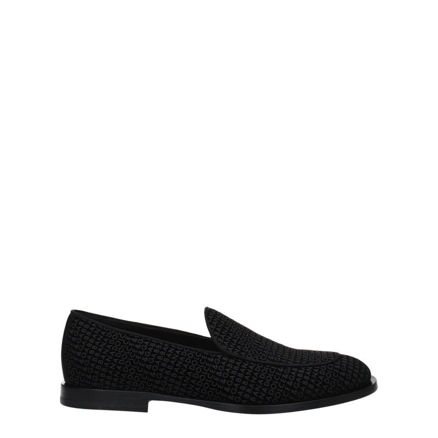 Black Velvet Slip-On Loafers