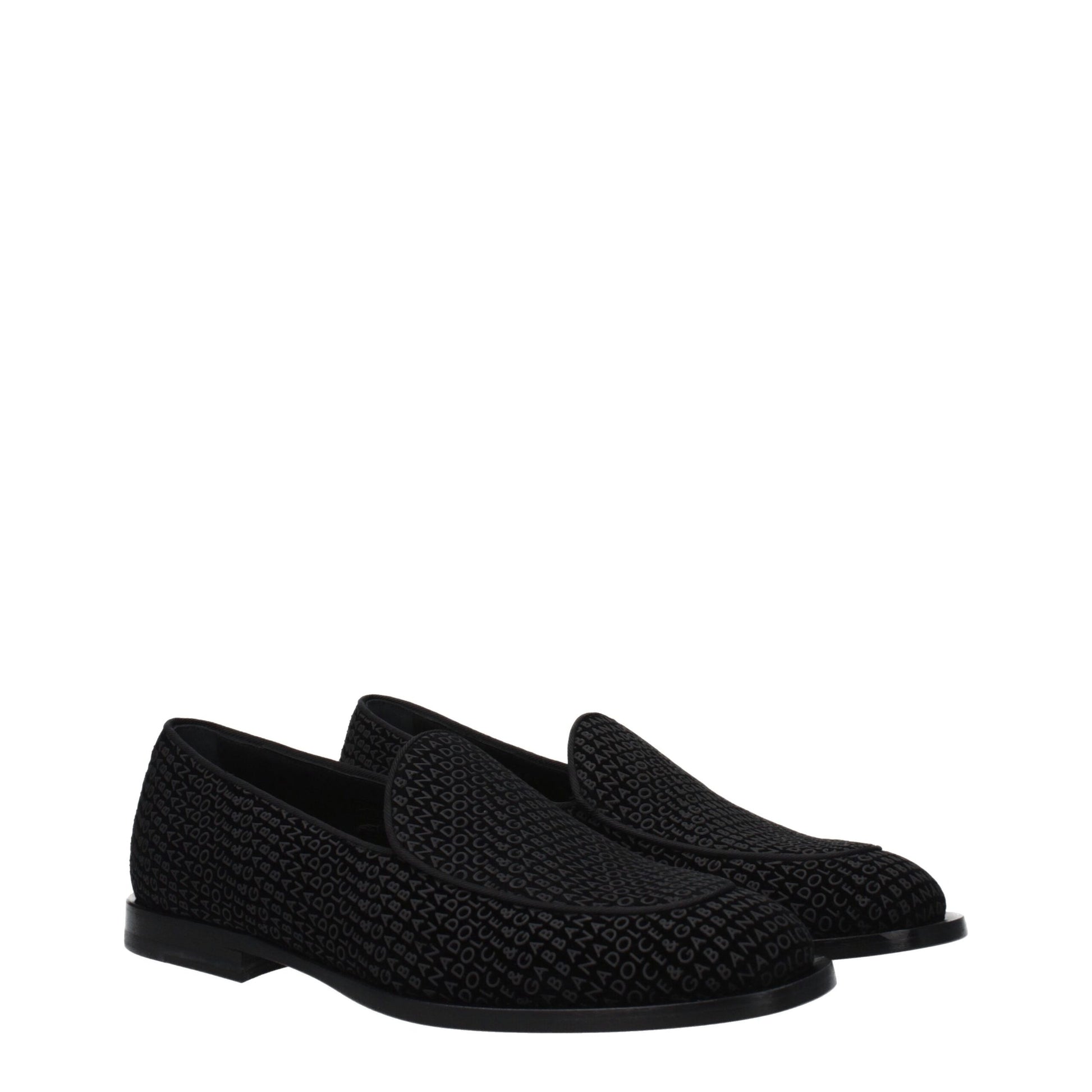 Black Velvet Slip-On Loafers