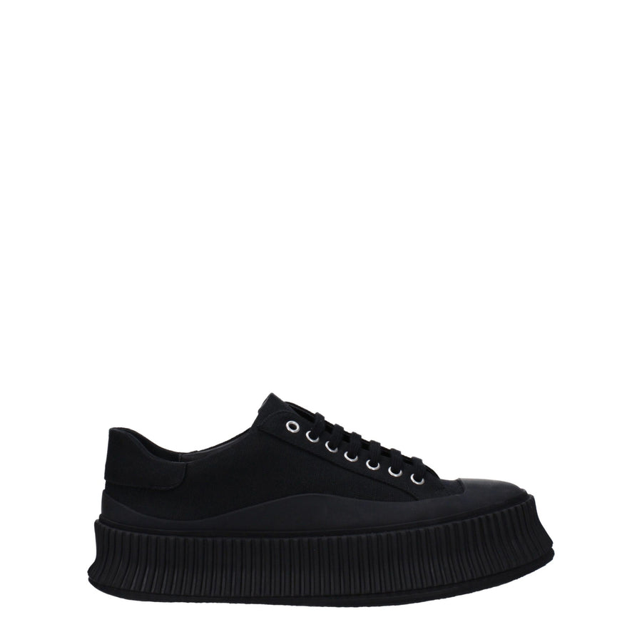 Black Fabric Platform Sneakers