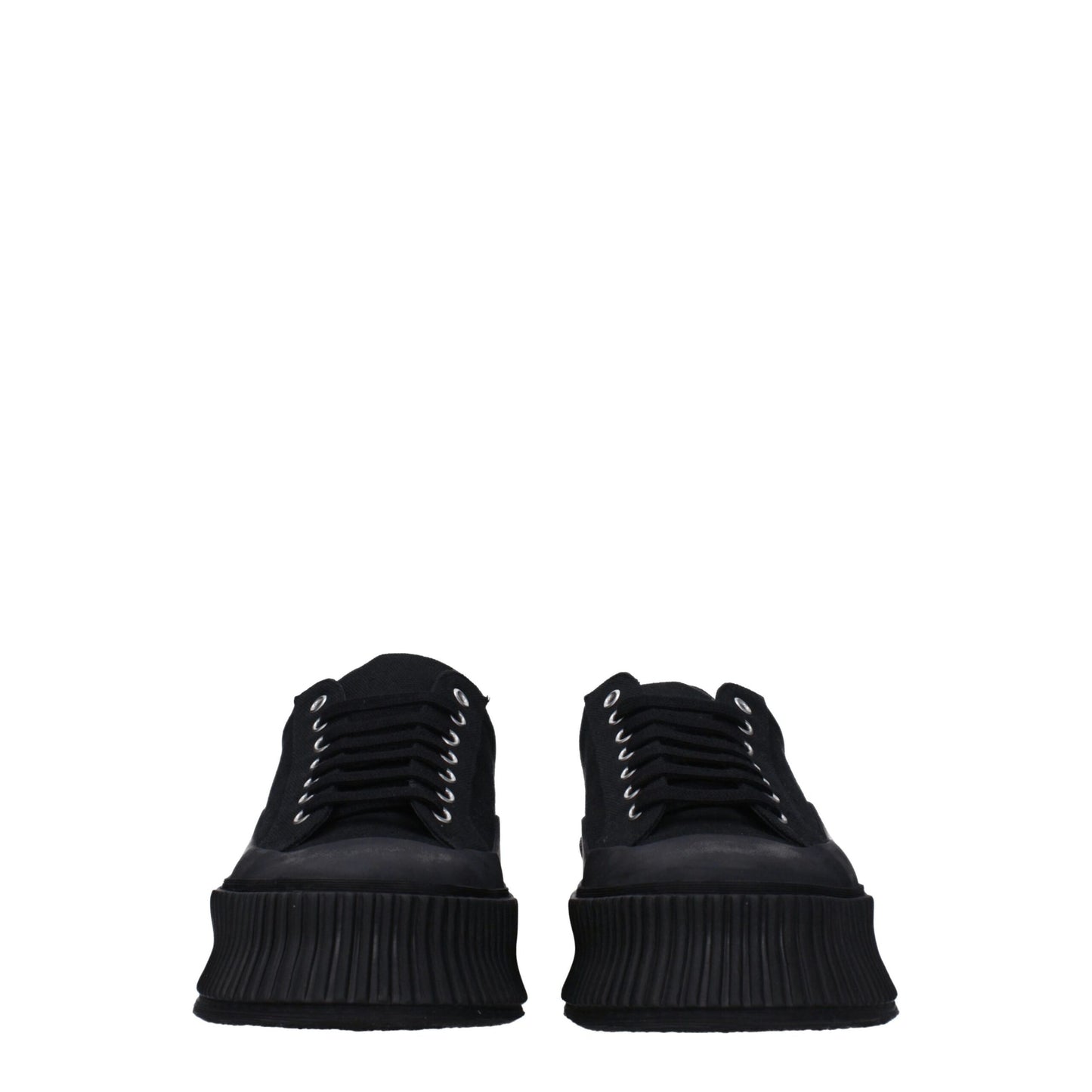 Black Fabric Platform Sneakers