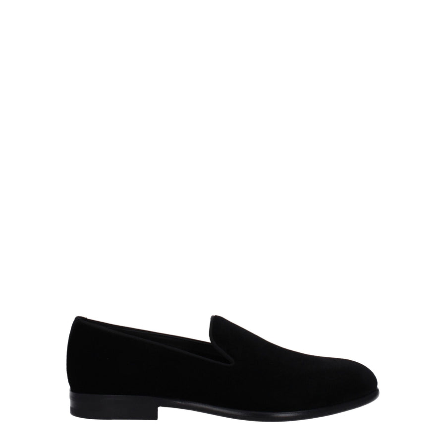 Black Velvet Slip-On Loafers