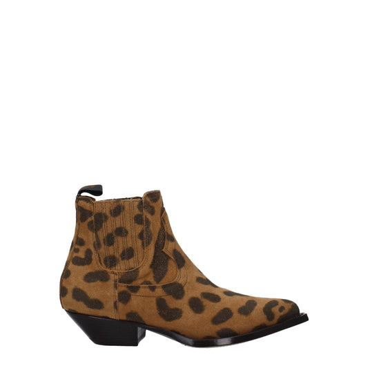 Beige Leather Ankle Boots