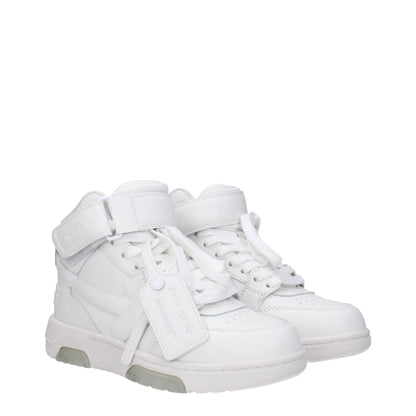 White Leather High Top Sneakers