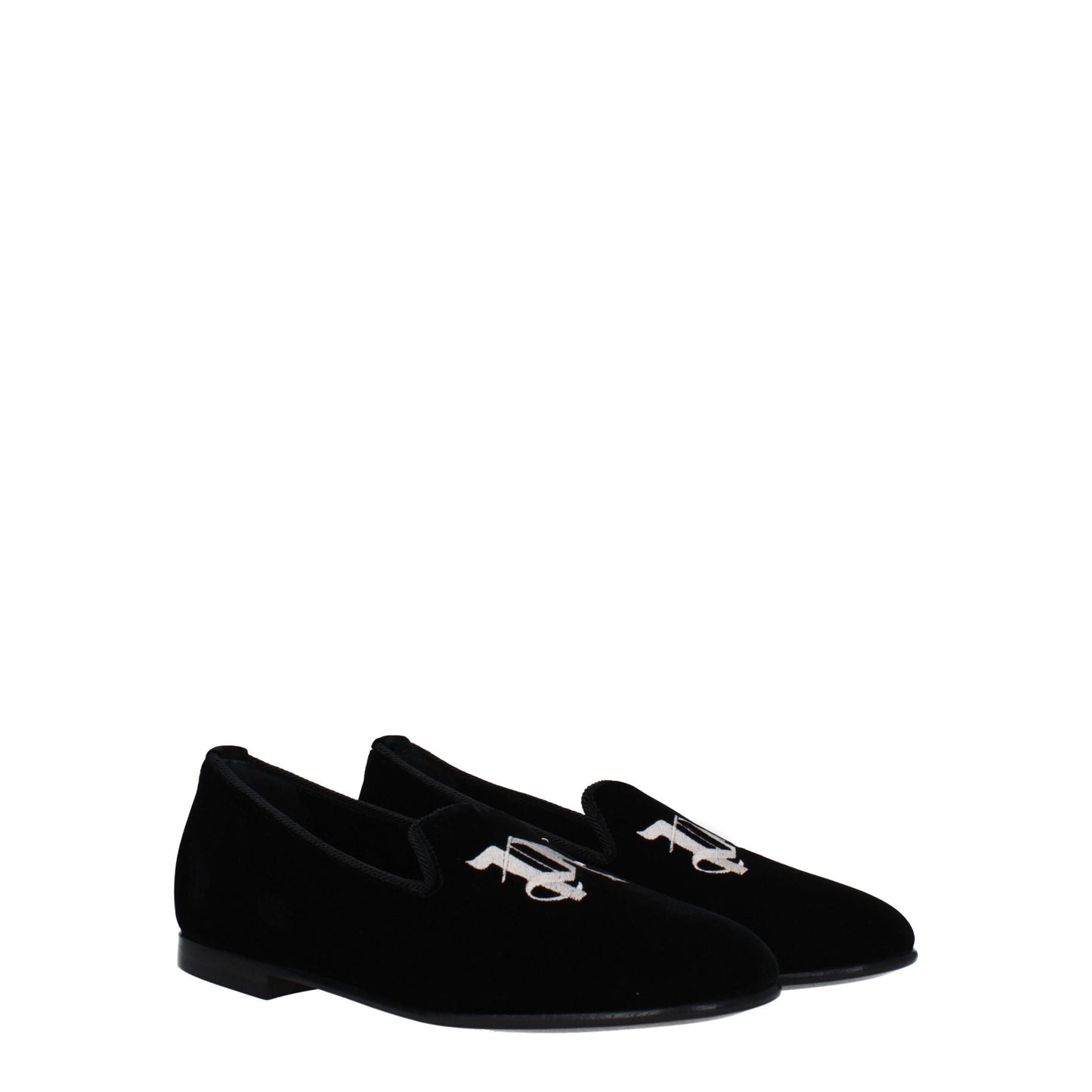 Black Velvet Slip-On Loafers