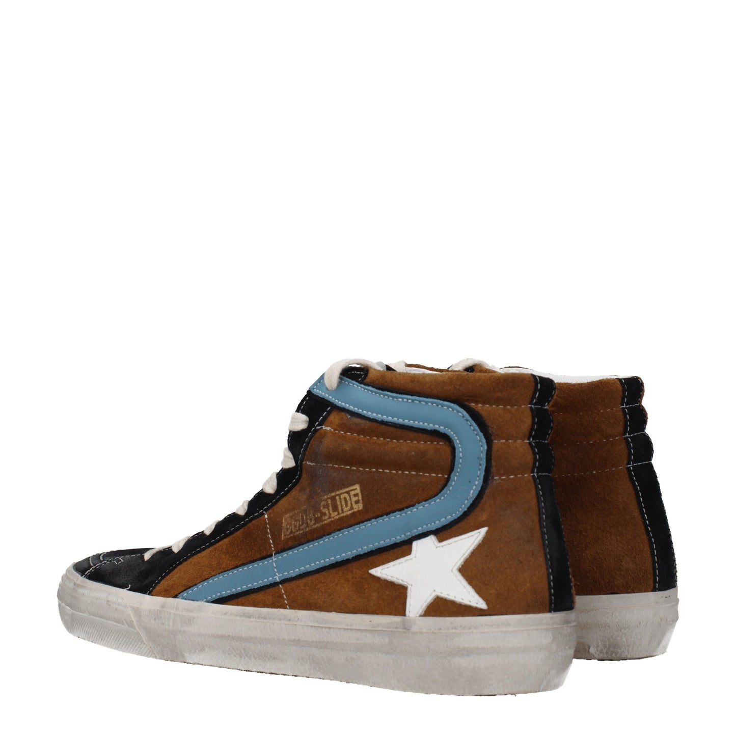 Brown Leather High Top Sneakers